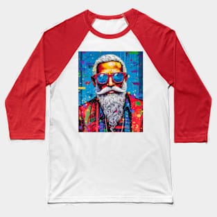 Fiesta Santa: Pop Art Latino Holiday Delight, Latino Santa Baseball T-Shirt